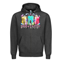 Charcoal Heather happy easter tooth Zipper Hoodie - RacoonDesign