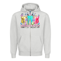 Dove Grey happy easter tooth Zipper Hoodie - RacoonDesign