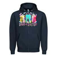 Navy happy easter tooth Zipper Hoodie - RacoonDesign