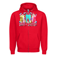 Red happy easter tooth Zipper Hoodie - RacoonDesign