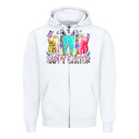 White happy easter tooth Zipper Hoodie - RacoonDesign