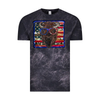 Cloud Black bison with american flag Vintage Tee - RanaPortraitStore