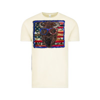 Vintage Arctic bison with american flag Vintage Tee - RanaPortraitStore