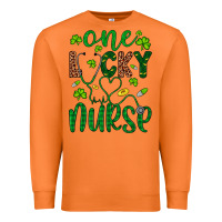 Carrot Leopard Glitter One Lucky Nurse Premium Sweatshirt - Artiststas