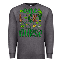Charcoal Heather Leopard Glitter One Lucky Nurse Premium Sweatshirt - Artiststas