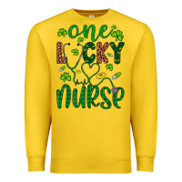 Lemon Leopard Glitter One Lucky Nurse Premium Sweatshirt - Artiststas