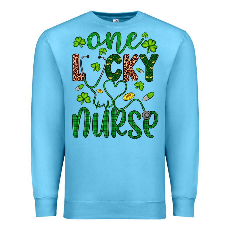 Leopard Glitter One Lucky Nurse Premium Sweatshirt by Artiststas | Teevron