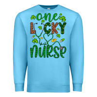Ocean Blue Leopard Glitter One Lucky Nurse Premium Sweatshirt - Artiststas