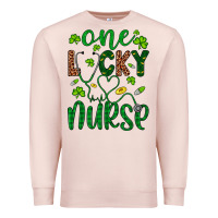 Pale Pink Leopard Glitter One Lucky Nurse Premium Sweatshirt - Artiststas