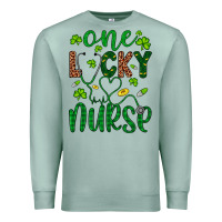 Seafoam Leopard Glitter One Lucky Nurse Premium Sweatshirt - Artiststas
