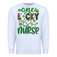 White Leopard Glitter One Lucky Nurse Premium Sweatshirt - Artiststas