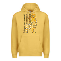 Antique Gold Finding the cure starts with hope Childhood Cancer Premium Hoodie - NancyCooperArtShop