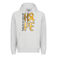 Dove Grey Finding the cure starts with hope Childhood Cancer Premium Hoodie - NancyCooperArtShop