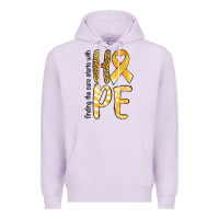 Lilac Finding the cure starts with hope Childhood Cancer Premium Hoodie - NancyCooperArtShop