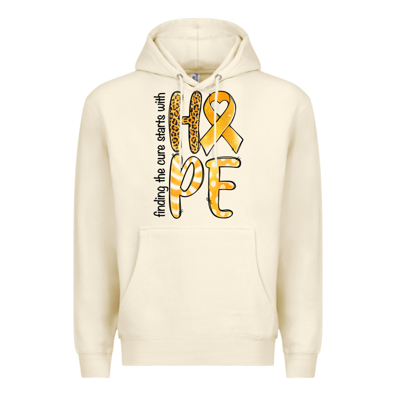 Finding The Cure Starts With Hope Childhood Cancer Premium Hoodie by NancyCooperArtShop | Teevron
