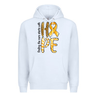 White Finding the cure starts with hope Childhood Cancer Premium Hoodie - NancyCooperArtShop