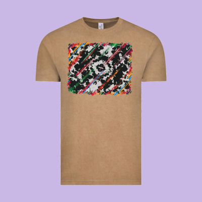 Vintage Tee cowhide and serape background