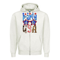 Oatmeal Heather part in the usa Zipper Hoodie - HRA Design Shop