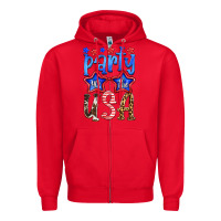 Red part in the usa Zipper Hoodie - HRA Design Shop