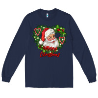 Navy merry christmas santa Long Sleeve Tee - RanaPortraitStore