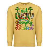 Antique Gold Western St. Patrick's Day Cross Not Lucky Simply Blessed Premium Sweatshirt - Artiststas