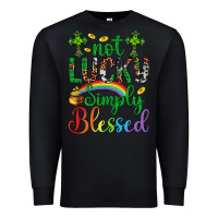 Black Western St. Patrick's Day Cross Not Lucky Simply Blessed Premium Sweatshirt - Artiststas