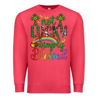 Cardinal Western St. Patrick's Day Cross Not Lucky Simply Blessed Premium Sweatshirt - Artiststas