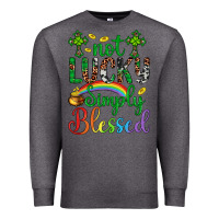 Charcoal Heather Western St. Patrick's Day Cross Not Lucky Simply Blessed Premium Sweatshirt - Artiststas