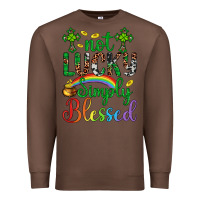 Chestnut Western St. Patrick's Day Cross Not Lucky Simply Blessed Premium Sweatshirt - Artiststas