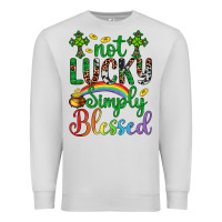 Dove Grey Western St. Patrick's Day Cross Not Lucky Simply Blessed Premium Sweatshirt - Artiststas