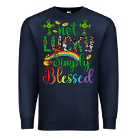Navy Western St. Patrick's Day Cross Not Lucky Simply Blessed Premium Sweatshirt - Artiststas
