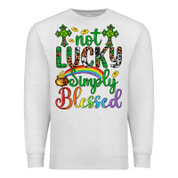 Oatmeal Heather Western St. Patrick's Day Cross Not Lucky Simply Blessed Premium Sweatshirt - Artiststas