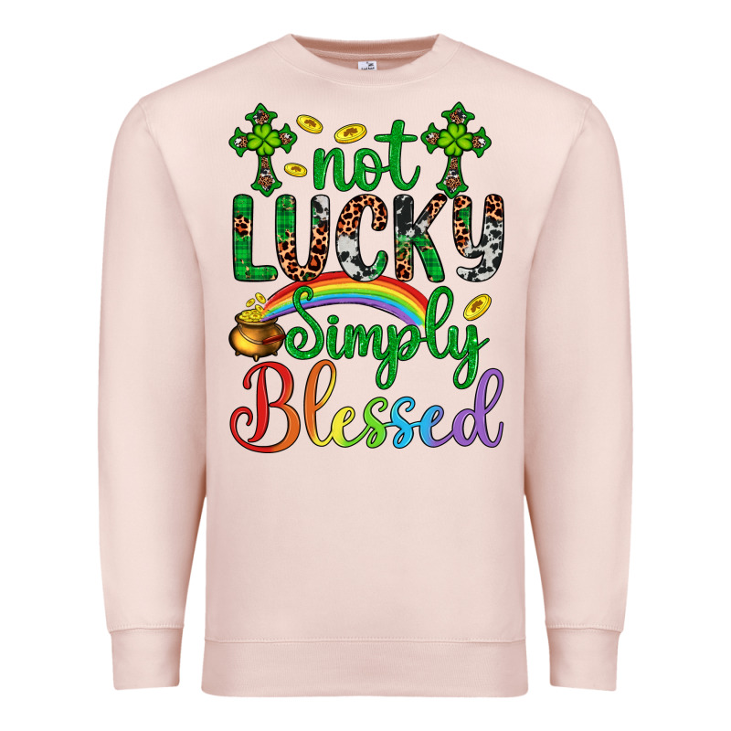 Western St. Patrick's Day Cross Not Lucky Simply Blessed Premium Sweatshirt by Artiststas | Teevron