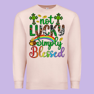 Western St. Patrick's Day Cross Not Lucky Simply Blessed Premium Sweatshirt Designed By Artiststas