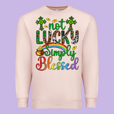 Western St. Patrick's Day Cross Not Lucky Simply Blessed Premium Sweatshirt Designed By Artiststas