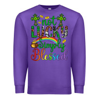 Purple Western St. Patrick's Day Cross Not Lucky Simply Blessed Premium Sweatshirt - Artiststas