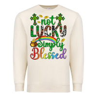 Sandshell Western St. Patrick's Day Cross Not Lucky Simply Blessed Premium Sweatshirt - Artiststas