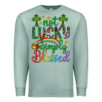 Seafoam Western St. Patrick's Day Cross Not Lucky Simply Blessed Premium Sweatshirt - Artiststas