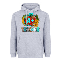 Heather Grey a+ teacher apple Heavyweight Hoodie - BundleAndBundleShop