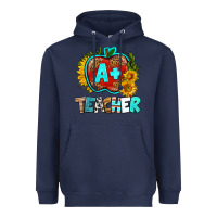 Navy a+ teacher apple Heavyweight Hoodie - BundleAndBundleShop