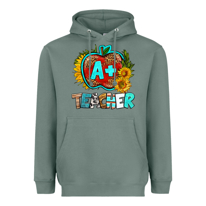 A+ Teacher Apple Heavyweight Hoodie by BundleAndBundleShop | Teevron