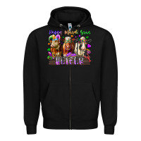 Black happy mardi gras heifer Zipper Hoodie - RacoonDesign