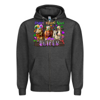 Charcoal Heather happy mardi gras heifer Zipper Hoodie - RacoonDesign
