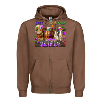 Chestnut happy mardi gras heifer Zipper Hoodie - RacoonDesign
