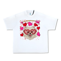 Valentine's Day White Pomeranian Urban Heavy Tee | Teevron