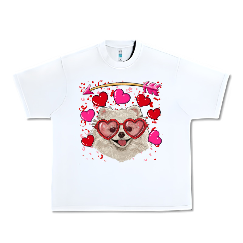 Valentine's Day White Pomeranian Urban Heavy Tee by RanaPortraitStore | Teevron