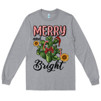 Heather Grey merry and bright with cactus Long Sleeve Tee - RanaPortraitStore