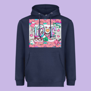 Watercolor Love Nurse Tumbler Heavyweight Hoodie Designed By Bundleandbundleshop