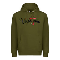 Army Green valentine cross glitter Premium Hoodie - MaliasSmallBusiness