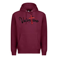 Burgundy valentine cross glitter Premium Hoodie - MaliasSmallBusiness